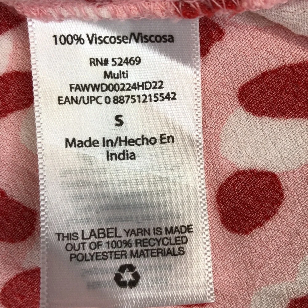 Free Assembly's Dolman Sleeve Red/ Pink/ White Dress Size S